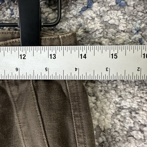 Nili Lotan Pants Womens 8 Olive Utility Linen Cotton‎ Chino Made in USA Raw Hem - Picture 2 of 9